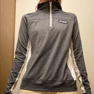 Grey and White Victoria’s Secret Quarter Zip